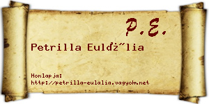 Petrilla Eulália névjegykártya